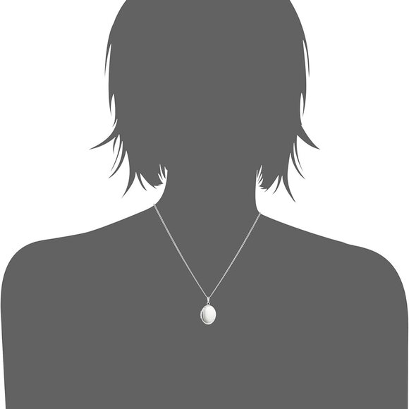 Sterling Silver Oval Locket Necklace 18 in Hidden Pictures Handcrafted USA - Picture 3 of 4